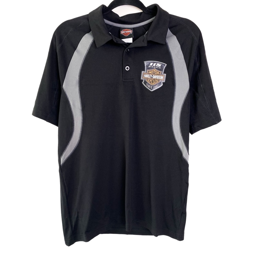 Harley Davidson‎ Men's 115th Anniversary Polo Shirt M Black Australia RARE Biker